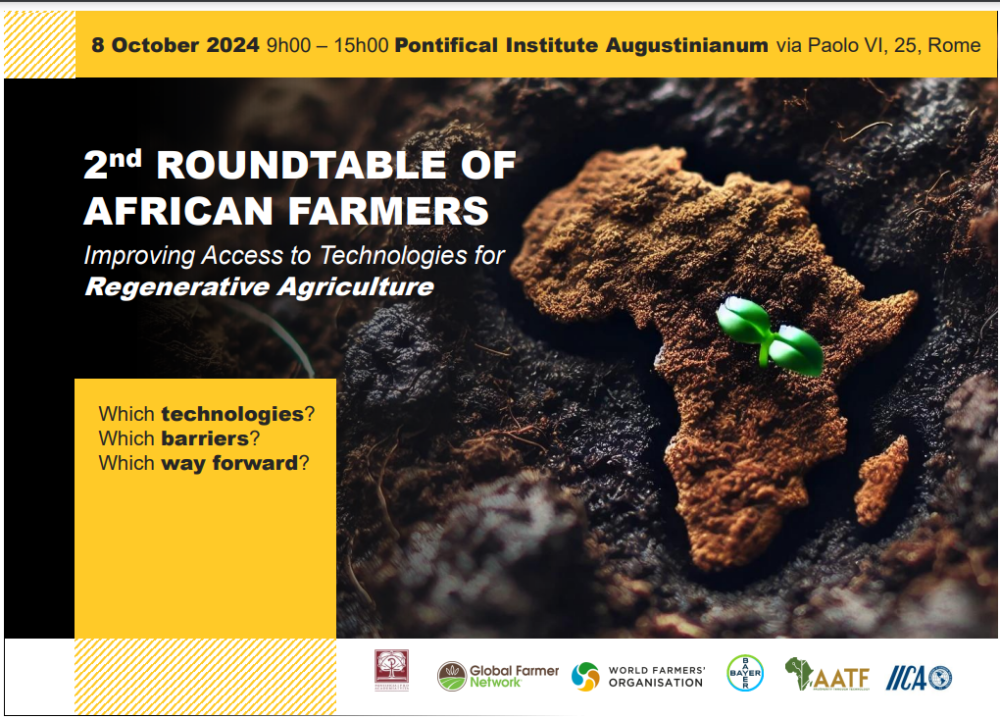 La segunda Mesa Redonda de Agricultores Africanos, con foco en el acceso a tecnologías para la agricultura regenerativa y el combate a la inseguridad alimentaria, tendrá lugar en el Pontificio Instituto Augustinianum.