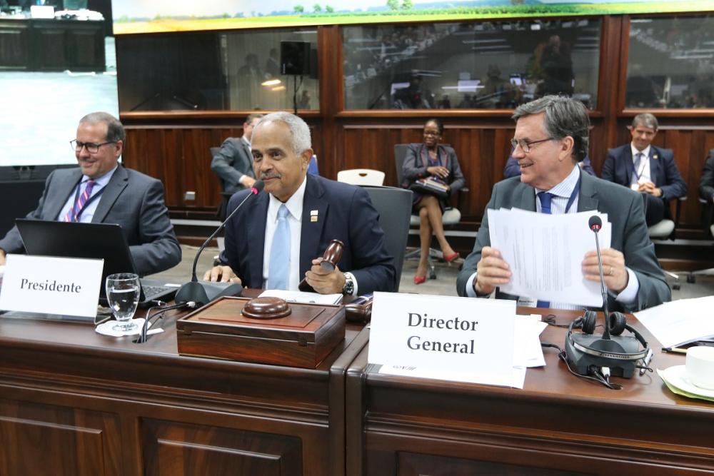 Manuel Otero, Director General del IICA y el Ministro de Agricultura de la República Dominicana, Osmar Benítez.