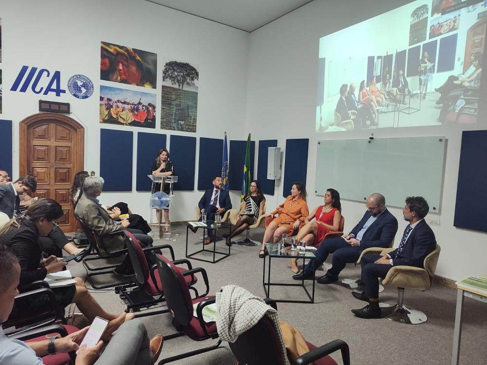 La presentación, hecha en la Representación del IICA en Brasil, reunió en la capital de este país a referentes del sector público y privado del ámbito agropecuario y ambiental.