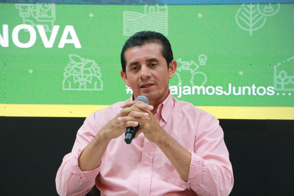 Orlando Jiménez, productor líder de Panamá, durante los paneles desarrollados en el evento de cierre de AGRO-INNOVA. 