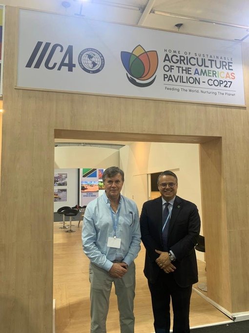El Director Ejecutivo Adjunto del Fondo Verde para el Clima (GFC), Henry González, en la Casa de la Agricultura Sostenibles de las Américas, en Sharm El Sheik.