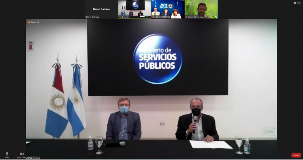 El Secretario de Biocombustibles y Energías Renovables de Córdoba, Sergio Mansur y el Ministro de Servicios Públicos de Córdoba, Fabián López.