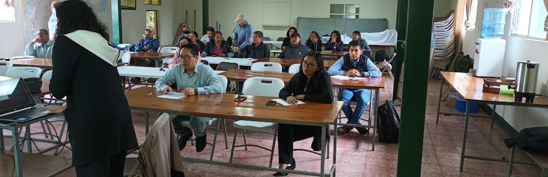 La Ingeniera Miriam Escobar del ICTA durante la presentación de los resultados del Diagnóstico Agro Socioeconómico del cultivo de fresa.