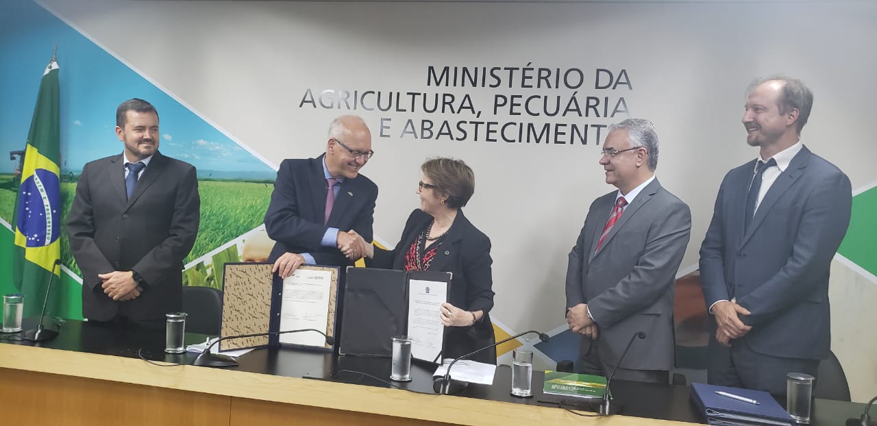 En el lanzamiento del proyecto participaron el Representante del IICA en Brasil, Hernán Chiriboga; el Embajador de Alemania en este país, Georg Witschel; la ministra de la Agricultura brasileña, Tereza Cristina; el Secretario de Innovación, Desarrollo Rural y Riego de Brasil, Fernando Camargo, y el director de KfW, Martin Schröder.