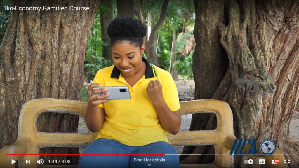 Girl playing gamified course