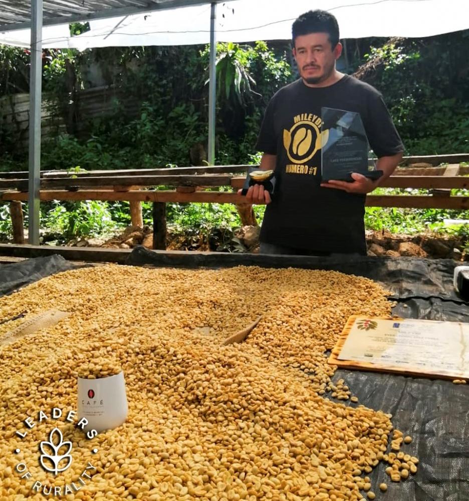 Ever Díaz, a los 38 años, es un exitoso caficultor salvadoreño cuyo producto cultivado en la finca Mileydi, de Chalatenango, es saboreado en países tan distantes y distintos como Estados Unidos, Rusia, Australia, Japón o Singapur, donde los consumidores valoran su calidad.