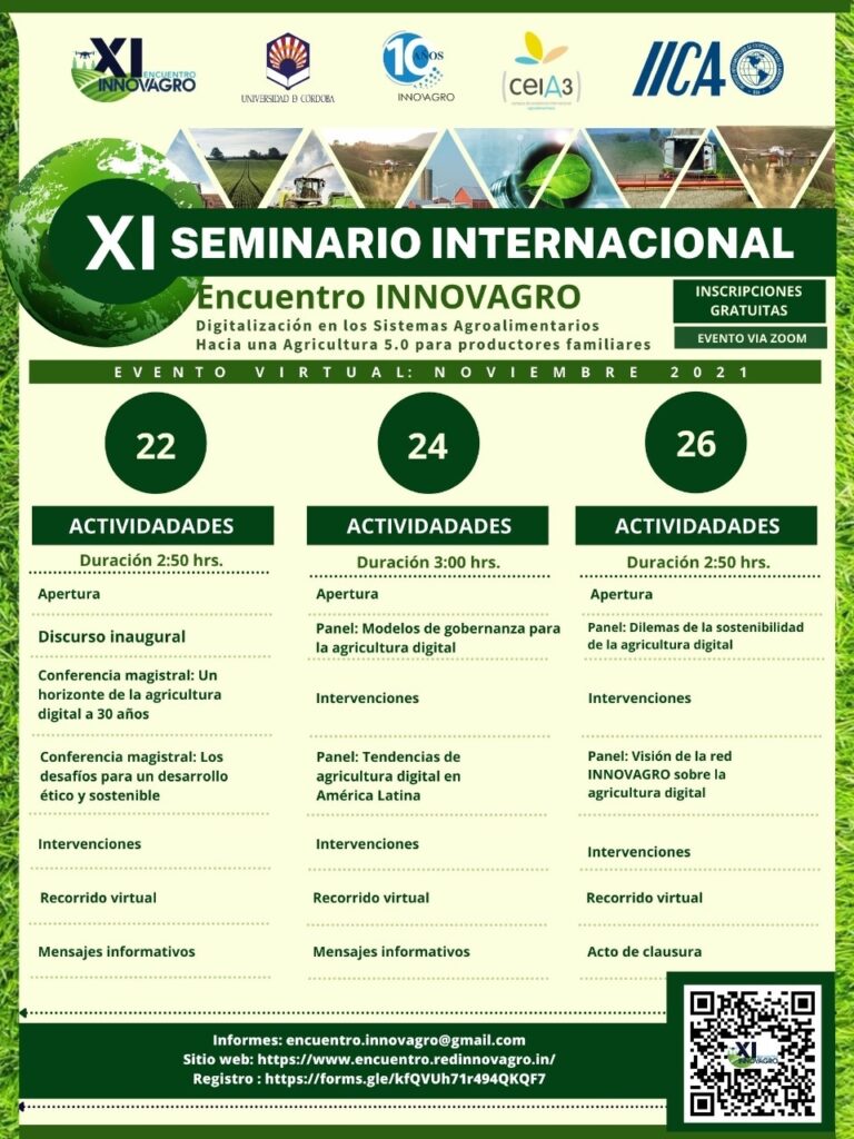 Durante tres días expertos internacionales intercambiarán experiencias y avances en el conocimiento sobre la digitalización de los sistemas agroalimentarios