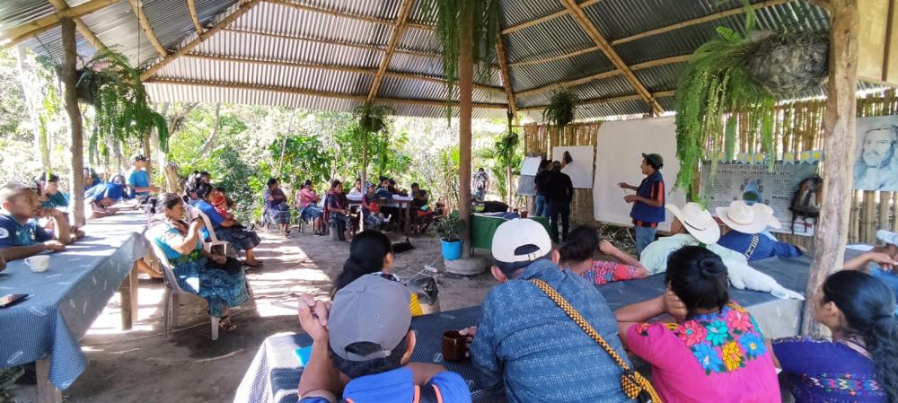 Reunión con productores asociados a Cooperativa Salamchó, para presentación de diseños agroforestales multiestrato, toma de datos para boleta de escalamiento