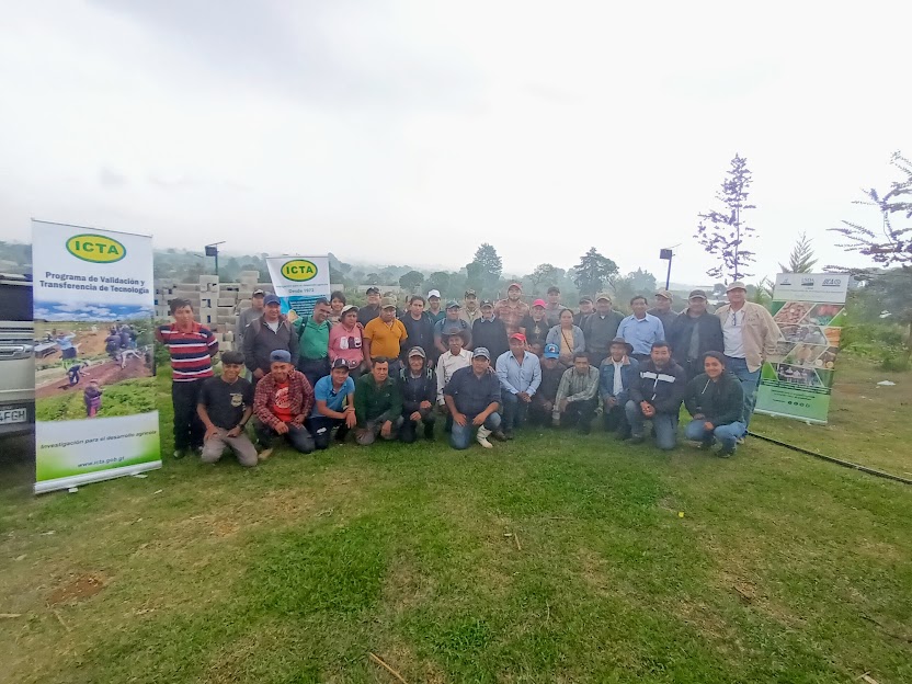 Grupo de productores procedente de comunidades de los municipios del departamento de Sacatepéquez.