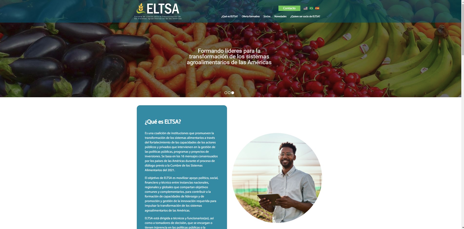 ELTSA ofrece un programa integral de capacitación que combina aprendizajes teóricos con experiencias prácticas y el desarrollo de habilidades de liderazgo en temas como bioeconomía, innovación, desarrollo territorial, cambio climático, género y juventudes, agricultura digital, comercio internacional y sanidad agropecuaria e inocuidad de los alimentos, entre otros.