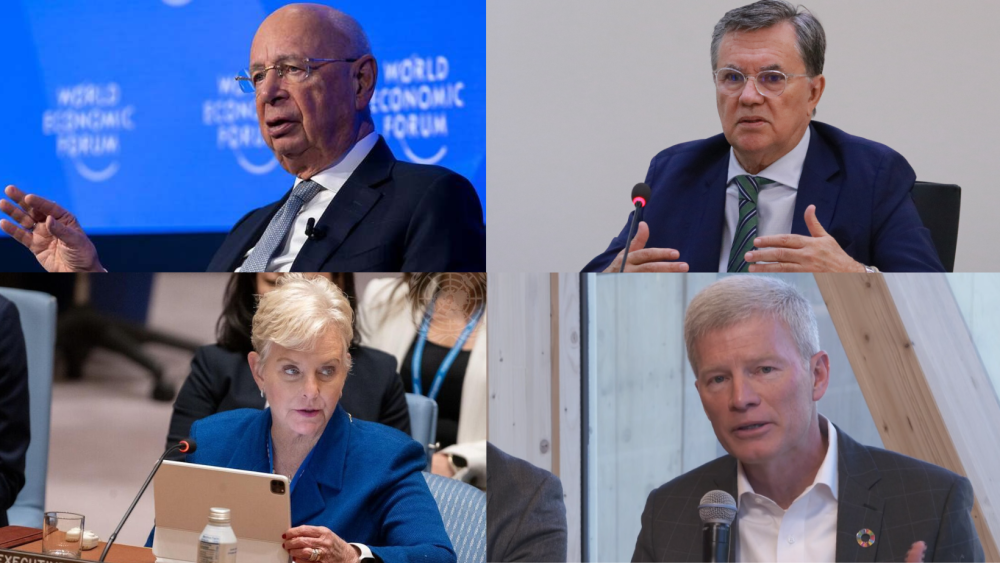 Klaus Schwab, fundador y presidente del Foro Económico Mundial; Manuel Otero, Director General del IICA; Cindy McCain, directora ejecutiva del Programa Mundial de Alimentos (WFP); y Brian Sikes, presidente y CEO de la compañía alimentaria Cargill.