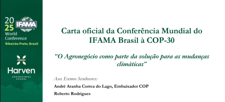 – El Director General del Instituto Interamericano de Cooperación para la Agricultura (IICA), Manuel Otero, expresó su pleno respaldo a las conclusiones de la Conferencia Global de IFAMA, en la que 600 representantes de 40 países señalaron que el sector agropecuario seguirá siendo parte de la solución a los desafíos planetarios si profundiza su apuesta por la ciencia y la tecnología e impulsa una nueva generación de políticas públicas.