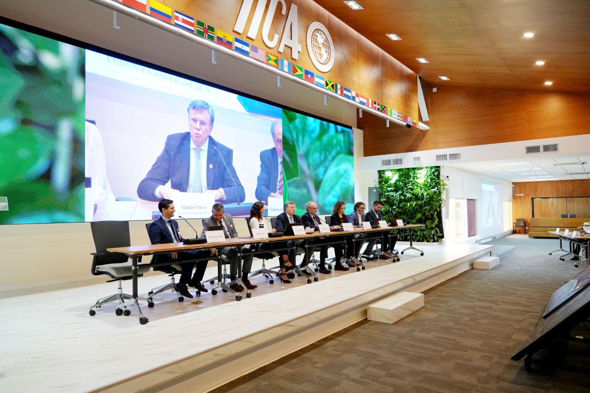 En la sesión especial por el 50 aniversario del IFPRI se presentaron las principales tendencias, retos y oportunidades de los sistemas alimentarios globales y regionales, a partir del Informe sobre la política alimentaria mundial 2025 y la iniciativa Avanzar 2030. En la mesa principal estuvieron: Pablo Gianatiempo (IFPRI), Joaquín Arias (IICA), Valeria Piñeiro (IFPRI), Manuel Otero (Director General del IICA), Eugenio Díaz Bonilla (asesor de IICA), Vanessa Pereira (EMBRAPA), Paolo de Salvo (BID) y Jorge Rueda (IFPRI).